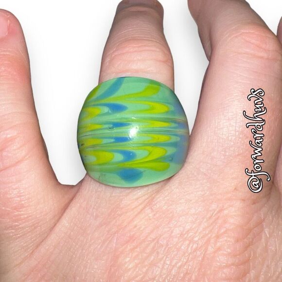 Hand-Blown Artisanal Glass Ring - Size 8.25 - Picture 7 of 11